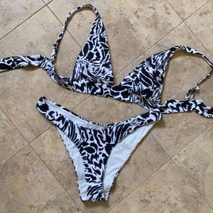 Animal 🦓 Print Ribbed Bikini